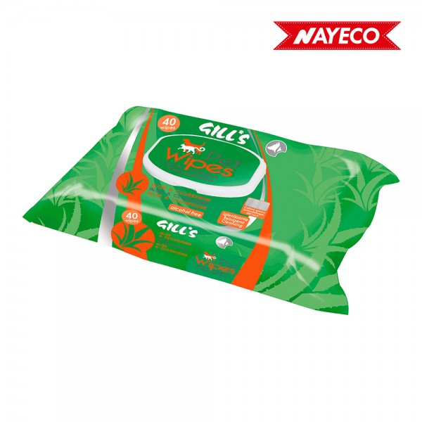 Toallitas húmedas mascotas xl 30 x 20 cm, 40 uds, aroma aloe y clorhexidina