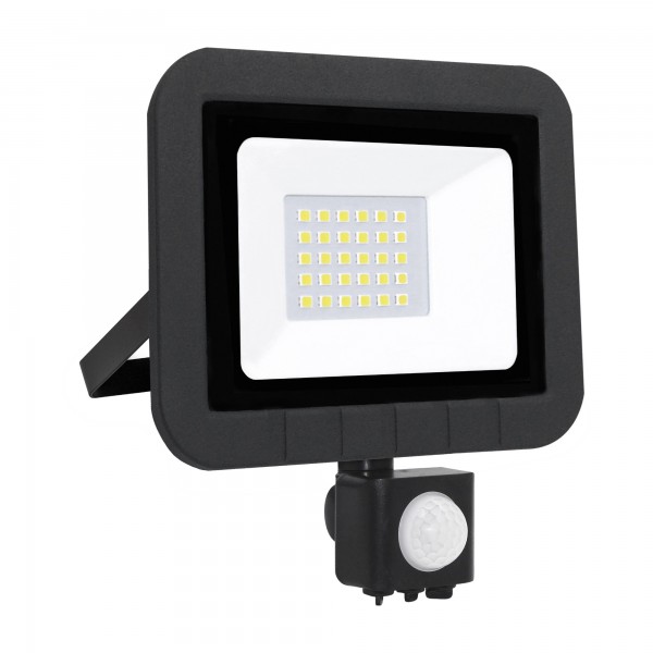 Proyector led sensor plano negro  20w.f