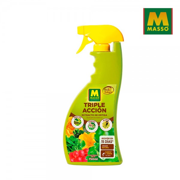 Triple acción: insecticida, fungicida y acaricida, pistola pulverizadora, 750 ml