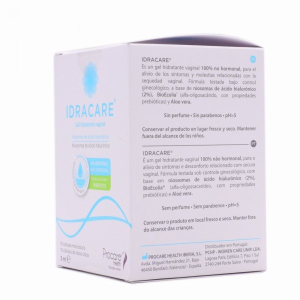 Idracare Gel Hidratante Vaginal 16 Canulas Monodosis 5ml
