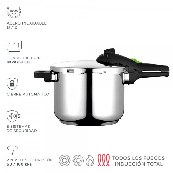 Olla super rápida rapid 4 l inoxidable 18/10 ø23 x 11,5cm