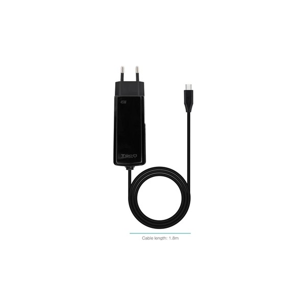 Tooq cargador portátil gan usb-c pd 45w cúbico