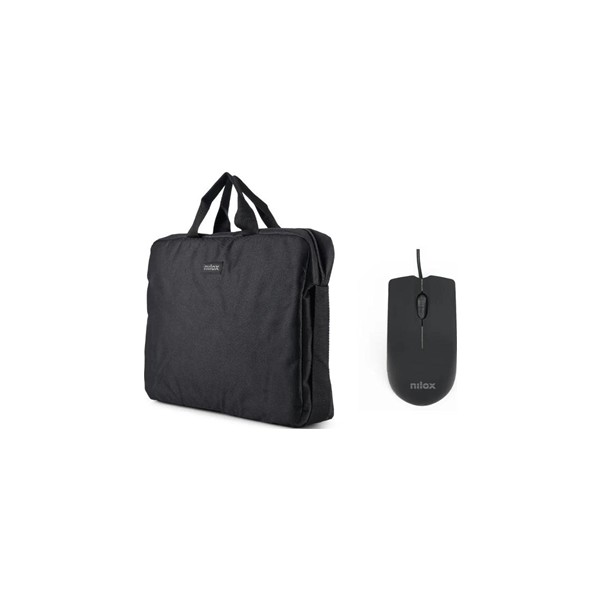 Nilox maletín 15.6"negro+ratón usb 1000dpi