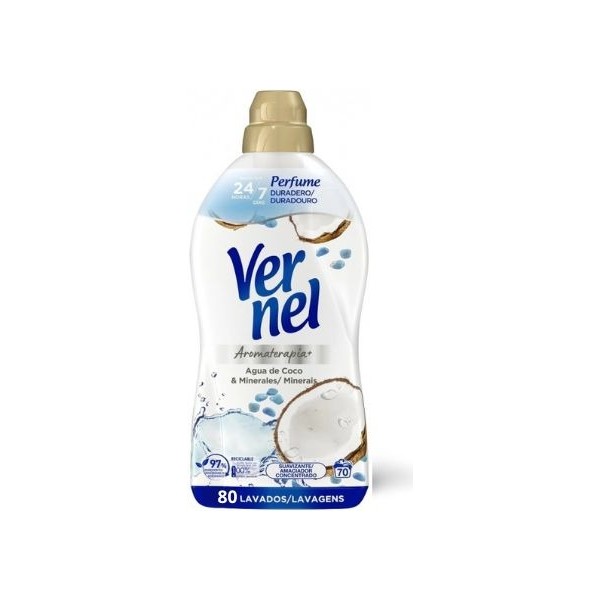 Vernel suavizante aromaterapia agua de coco 80 lavados