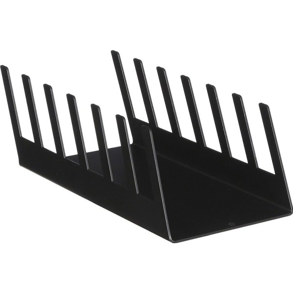 Porta platos de metal negro 22 x 7,5 x 10 cm