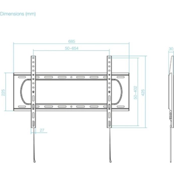 Tooq lp1084f-b soporte fijo 32"-80", negro