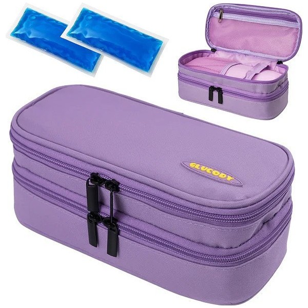 Glucody Nevera para Insulina Portátil Malva 2 Compartimentos